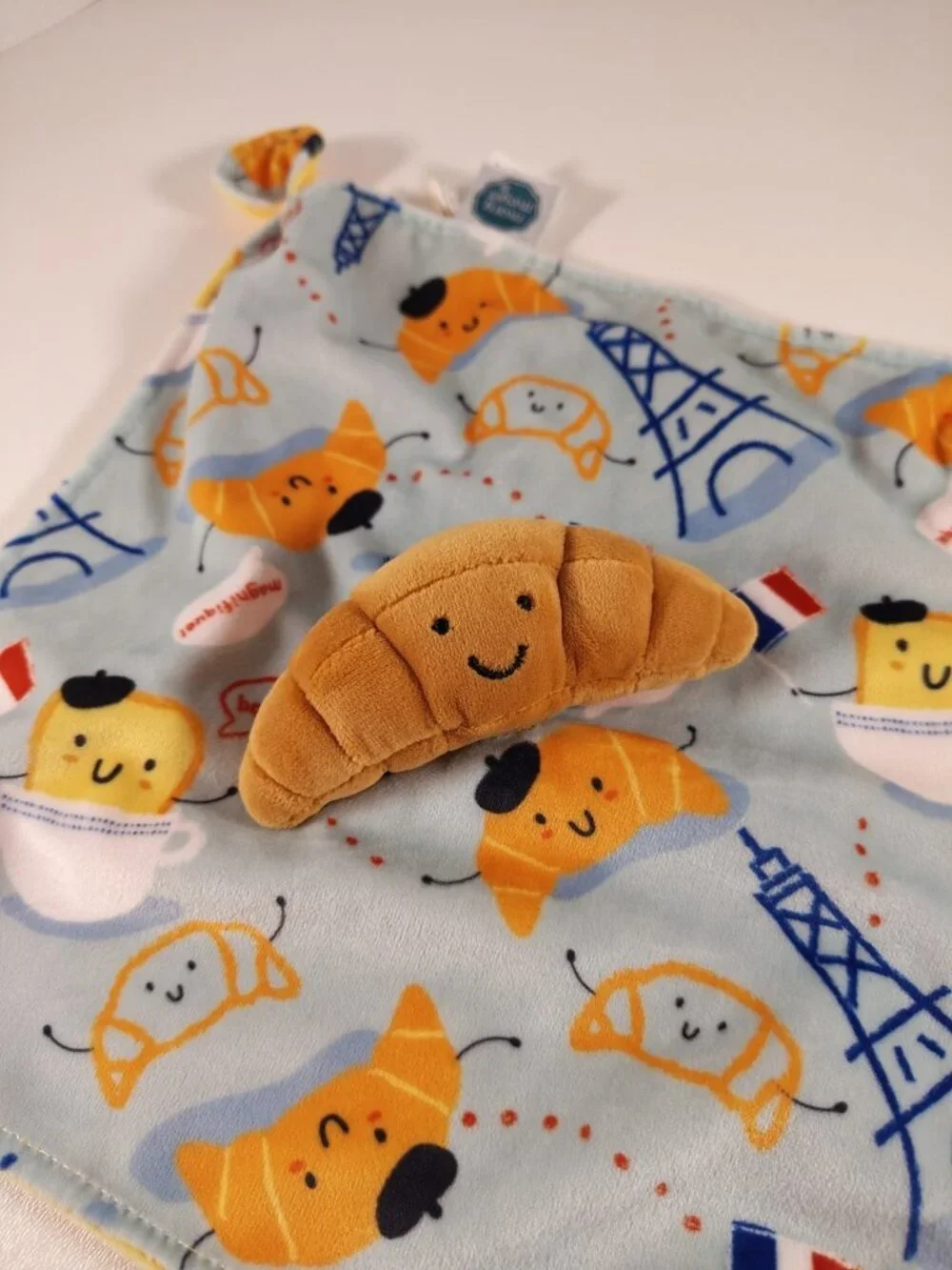 Mary Meyer Sweet Soothie Lovey Security Blanket 10 × 10 inches Croissant EUC